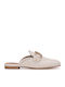 Flat Δερμάτινα Mules σε Μπεζ Χρώμα