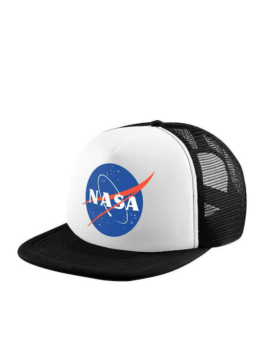 NASA Adult Hat Soft Trucker Mesh Black White Po...