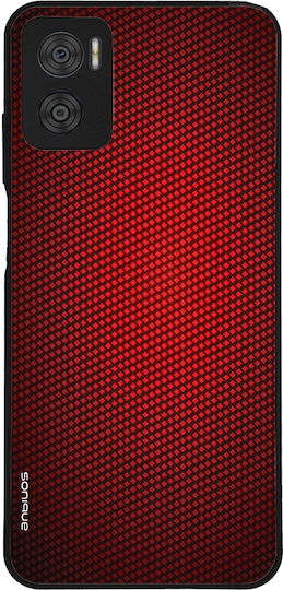 Sonique Carbon Serie Hülle für Motorola Moto E22 4G Rot