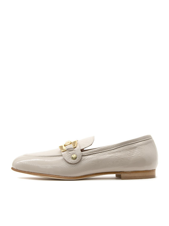Velaide Lackleder Damen Mokassins in Beige Farbe