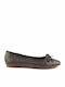 Patent Leather Pointy Ballerinas Crocodile Gray