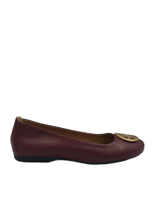 Leather Ballerinas Burgundy