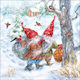 Decoupage Napkin 1pc Santa Clauses Robins