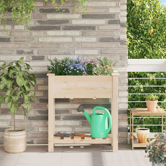 vidaXL Γλάστρα Ξύλινη Μπεζ 71x37x76εκ.