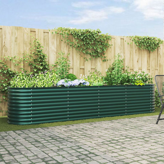 vidaXL Ghiveci Metal Verde 400x80x81cm.