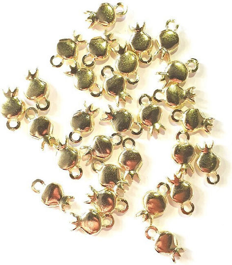 Metallanhänger Granatäpfel Mini Gold 1cm 20 Stück