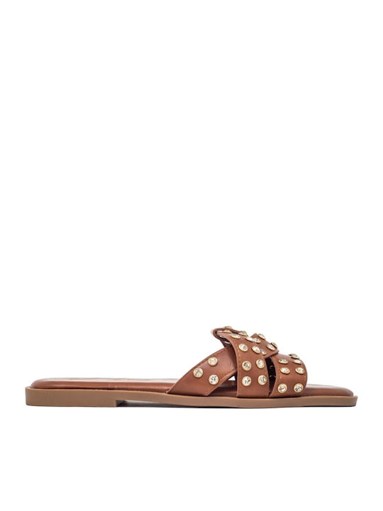 Flache Sandalen für Damen in Braun Farbe