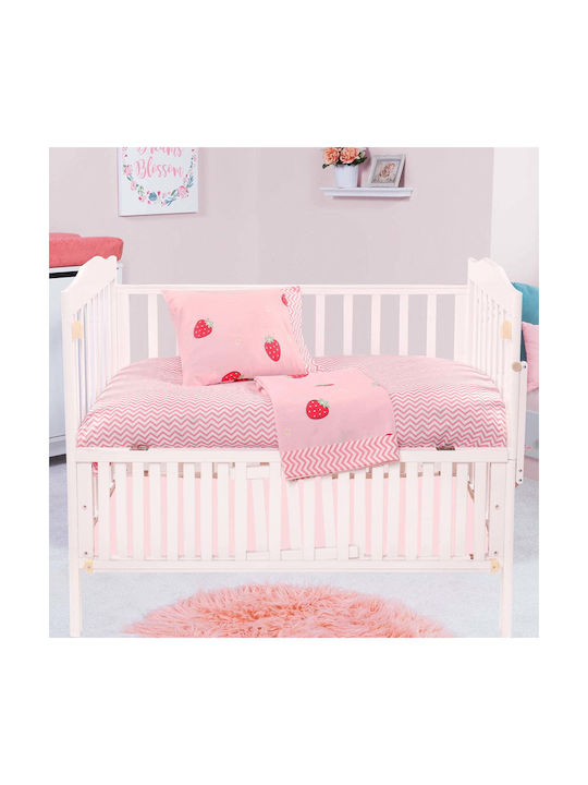 Beauty Home Art Baby Sheets Set Crib Cotton Pink 120x160cm 3pcs