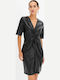 Mini Abendkleid Leder Schwarz