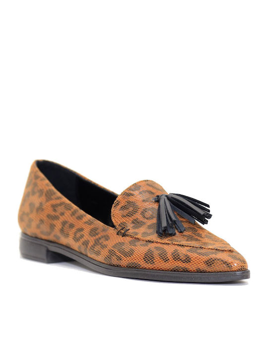 Δερμάτινα Γυναικεία Loafers σε Καφέ Χρώμα