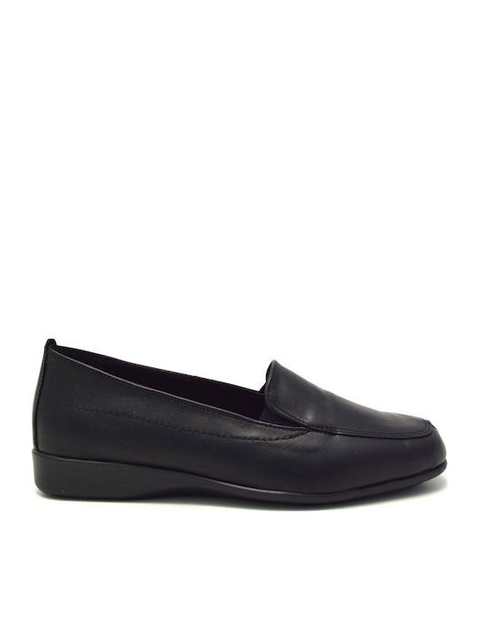 Zoukis Leder Damen Mokassins in Schwarz Farbe