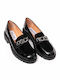 Leather Women's Loafers in Black Color