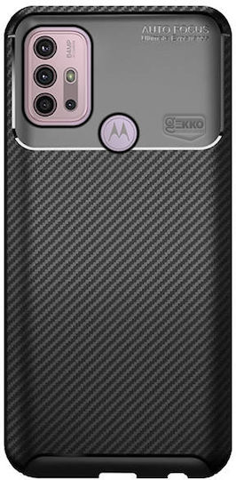 Case Motorola Moto G10 Shockproof Silicone Carbon Fiber Design Black