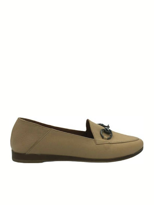 Wave Leder Damen Loafers in Braun Farbe