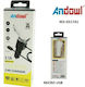Andowl M2-0317A1 Φορτιστής Αυτοκινήτου 3.1A με μία Θύρα: 1xUSB μαζί με Καλώδιο Micro-USB Λευκό Χρώμα