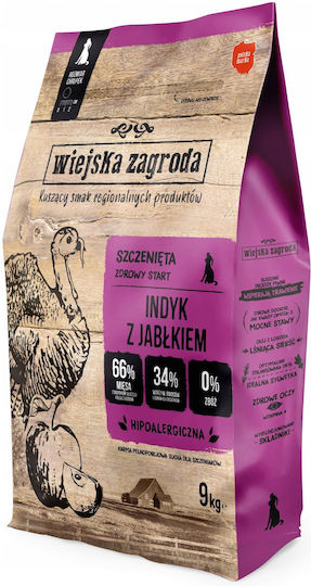 Wiejska Zagroda 9kg Trockenfutter für Welpen mit Türkei und Apfel