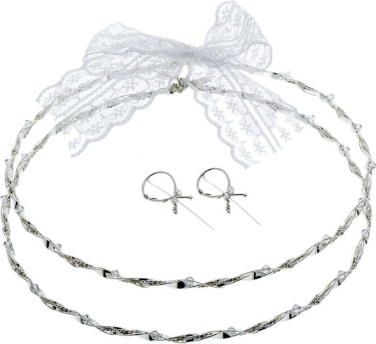 Coroane de Nuntă Handmade Placate cu Argint Cristale Swarovski 187 E