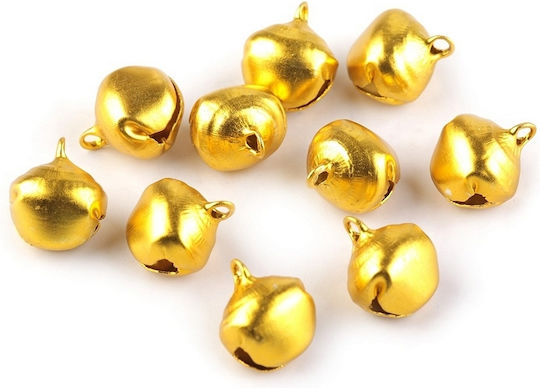 Clopoței mici din metal auriu 13x16mm 10 bucăți