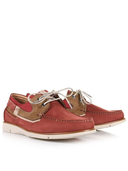 Leder Herren Mokassins in Rot Farbe