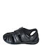 Leder Herrensandalen in Schwarz Farbe