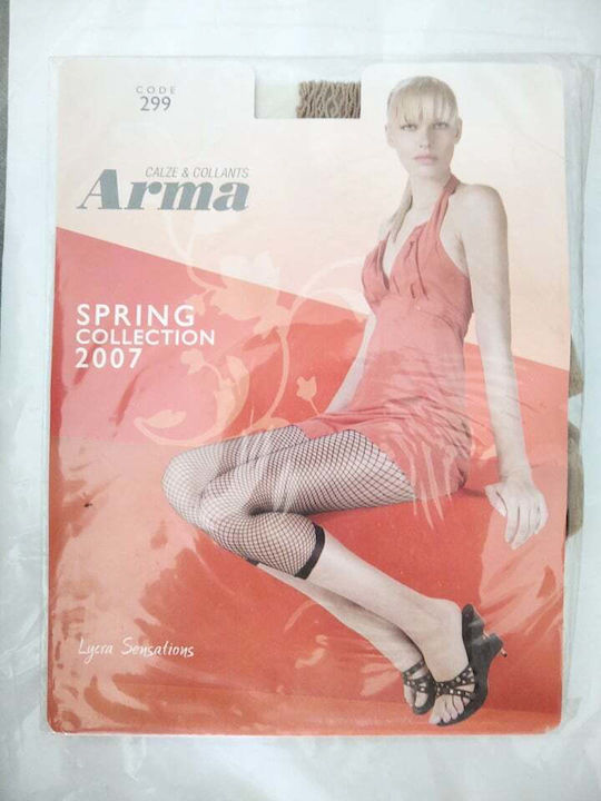 Διχτυωτό Γυναικείο Καλσόν Μπεζ