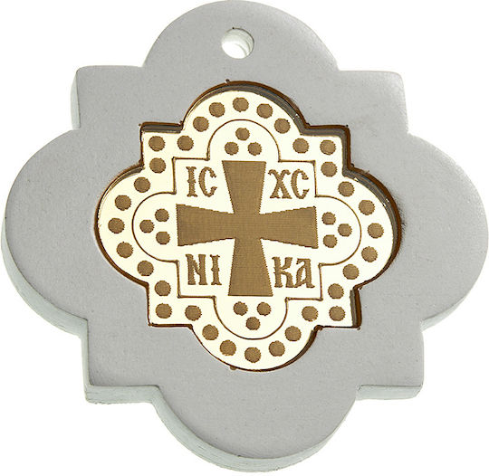 Κεραμικό & Πλέξι Σταυρός Λευκό 8x7cm Κ361 Nv23-25-00071-361-lefko