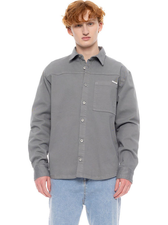 Cover Jeans Long-sleeved Denim Shirt Grey