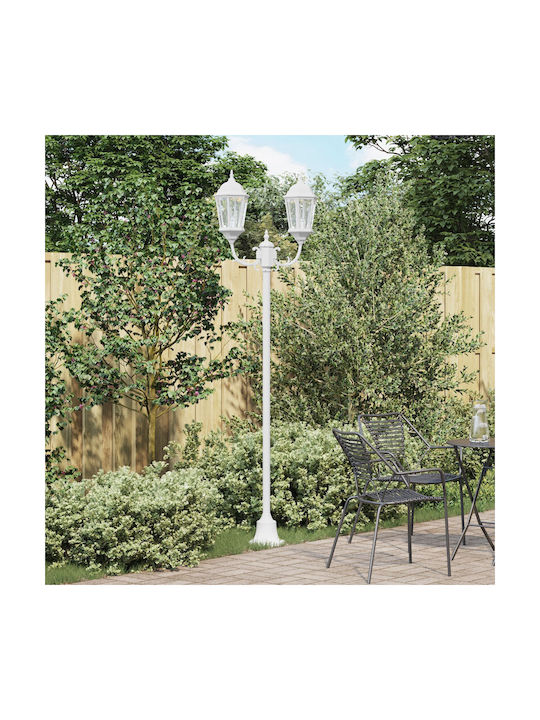 vidaXL Outdoor Floor Lamp Post for E27 Socket IP44 White