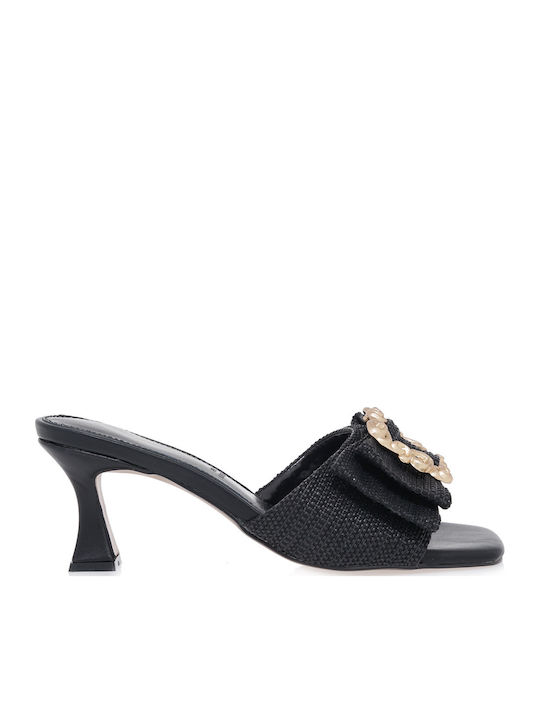 Mules with High Heel in Black Color