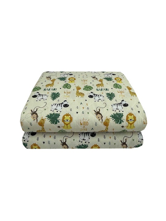 Astron Italy Παιδικό Κουβερλί Μονό Safari & Zoo Πολύχρωμο 160x250εκ.
