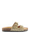 Flache Sandalen für Damen in Gold Farbe