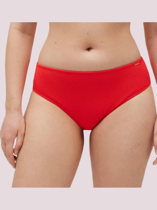 Ysabel Mora Bikini Slip Ψηλόμεσο Deep Coral