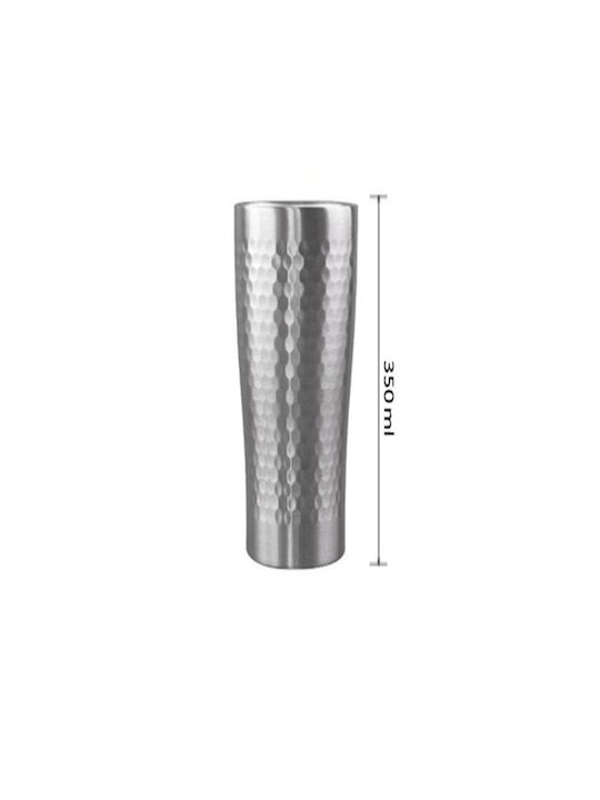 Glas Wasser aus Metall in Silber Farbe 350ml