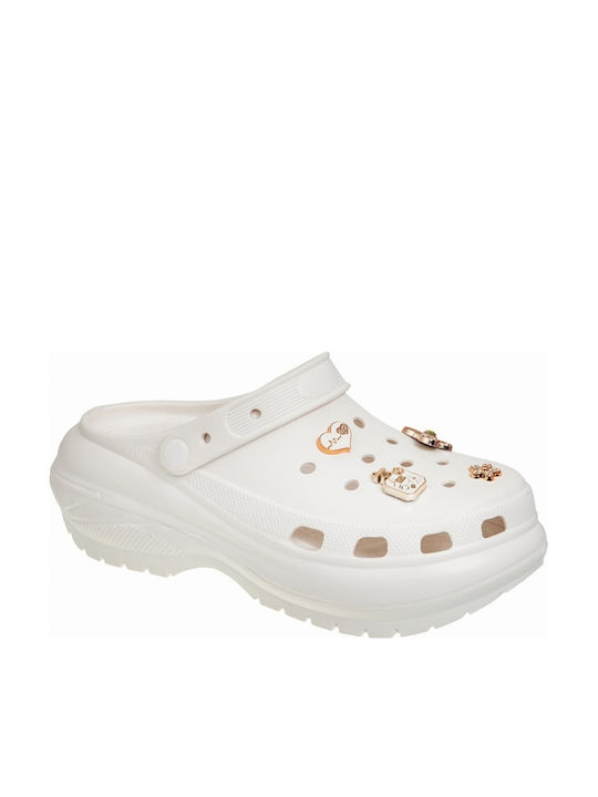 Adam's Shoes Γυναικεία Σαμπό Λευκά