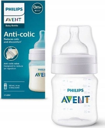 Philips Plastic Baby Bottle Anti-colic with Silicone Teat for 1+ Months 125ml