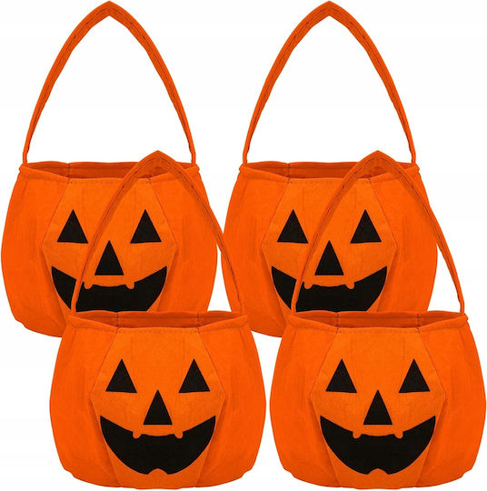 Αποκριάτικη Κολοκύθα Πορτοκαλί για Halloween 4τμχ