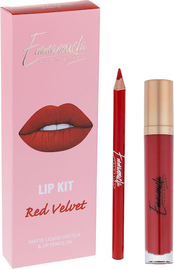 Emmanouela Cosmetics Makeup Palettes & Sets For Lips Red Velvet 2 Pieces