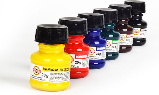 Koh-I-Noor 6 Ανταλλακτικά Μελάνια για Στυλό Μαύρα 20ml
