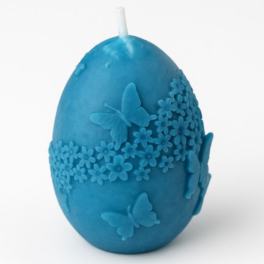 Beboulino Osterkerze Ei 5x7cm Verschiedene Designs oder Farben Blau