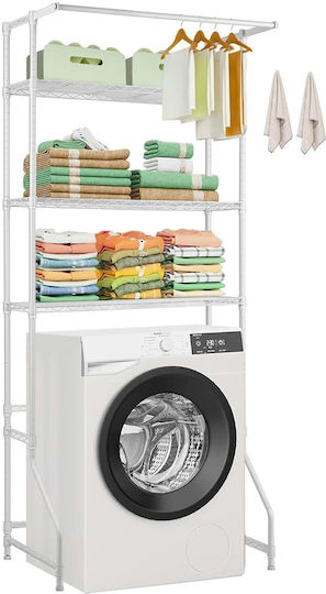 Ράφι Αποθήκευσης Vevor Over Washer Dryer Single Row 3 Tiers Washer Rack White