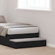 vidaXL Bed Drawer made of Wood Black Velvet-Bla...