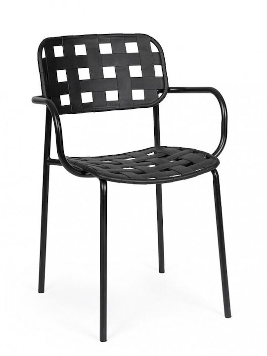 Scaun de exterior Metalic Clover Negru 4buc 52x...