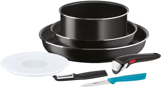 Tefal Ingenio Essentials Cookware Set from Aluminum Black with Non-stick Interior Coating 3 Pieces