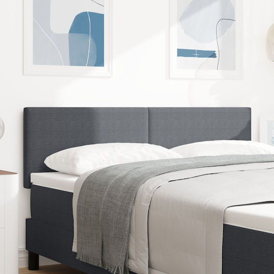 vidaXL Fabric Bed Headboard Dark Grey 160x88cm
