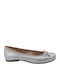 Synthetic Leather Ballerinas Silver