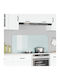 vidaXL Ορθογώνια Πλάτη από Γυαλί Λευκό 120x50x0.6cm 42001290