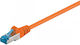 PremiumCord S/FTP Cat.6a (Gigabit) Καλώδιο Δικτύου Ethernet 0.25m Πορτοκαλί