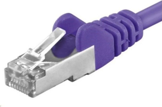 PremiumCord S/FTP Kat.6a Gigabit Netzwerkkabel Ethernet 0.25m Lila