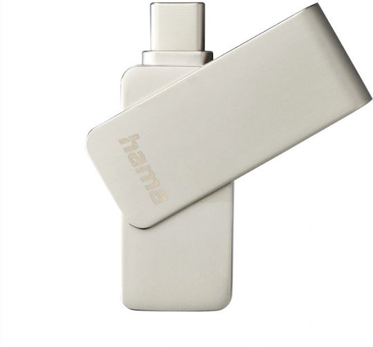 Memorie USB Hama Uni-c Rotate Pro USB-C 128 GB Argintiu