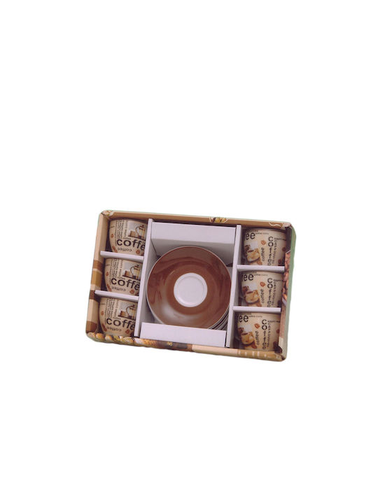 Galifas Set of Cups Coffee Porcelain Multicolored 90ml 6pcs
